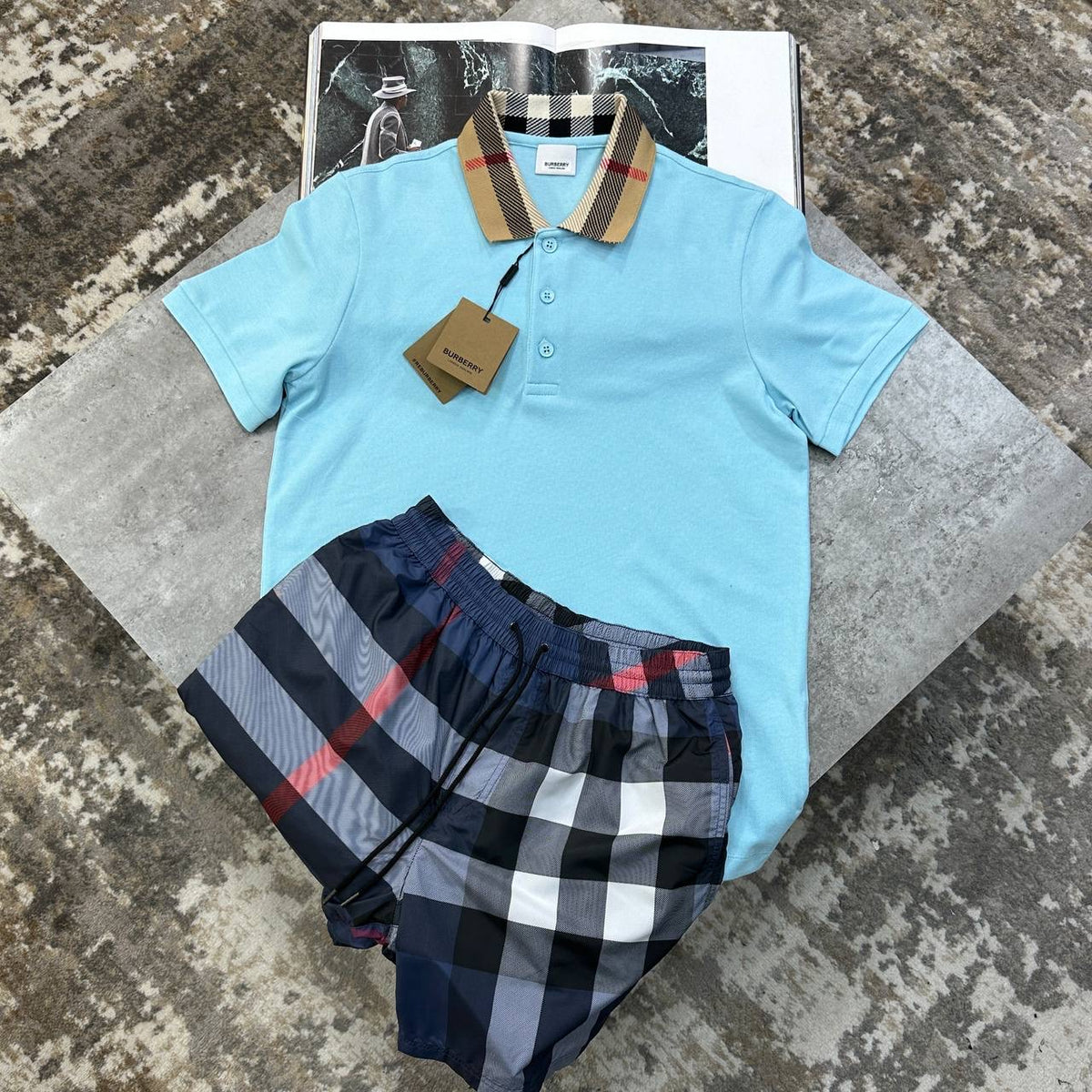 BRBERY SHORT SET BLUE/NAVY