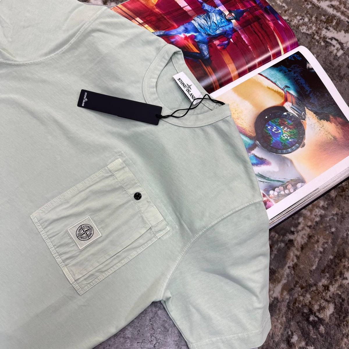 S.I FRONT POCKET TSHIRT- GREEN