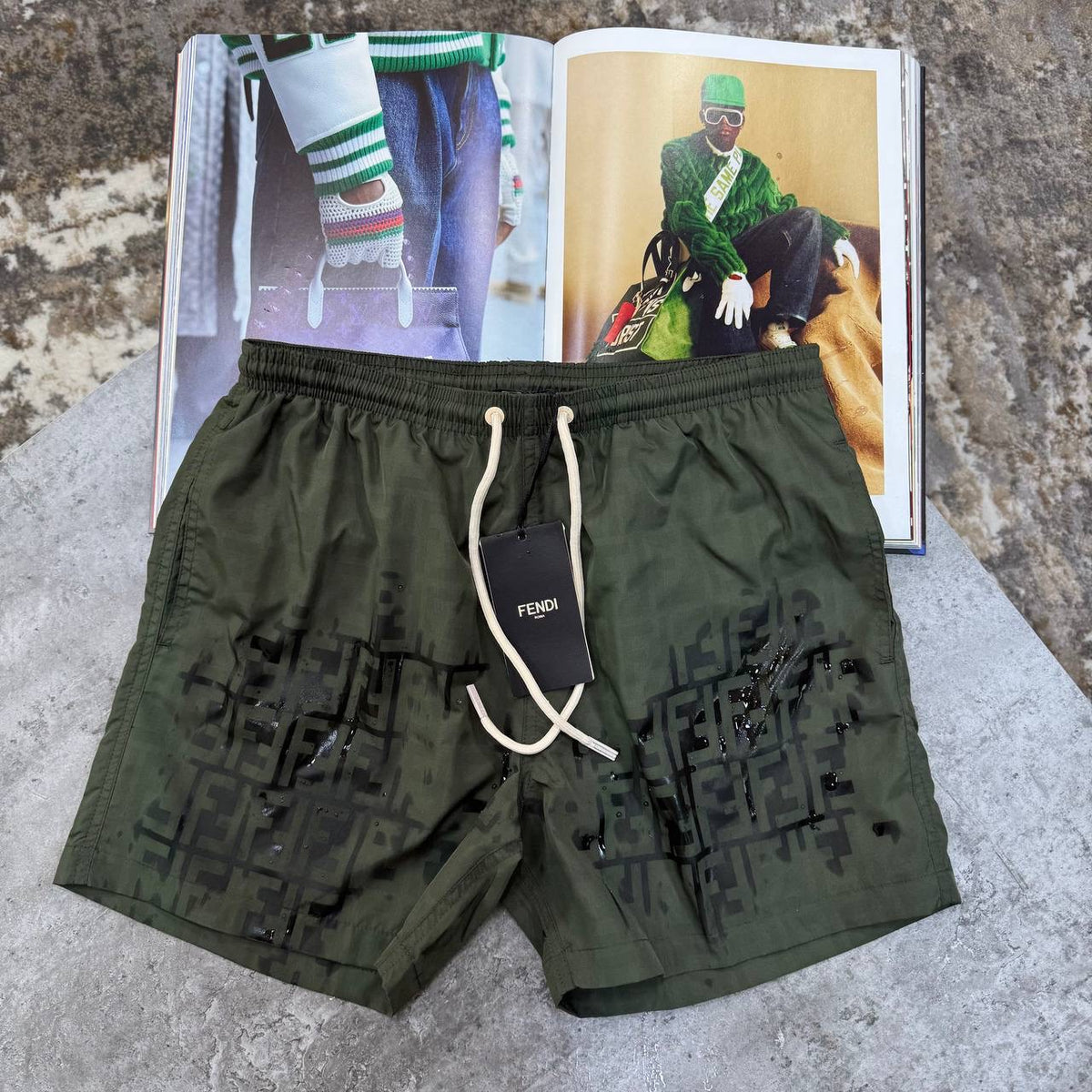 FNDI WATER REACTIVE SWIM SHORT KHAKHI