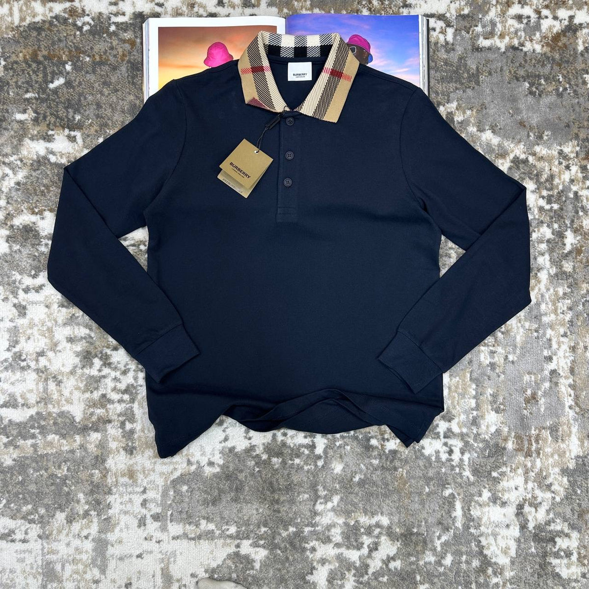 BURBERY FULL SLEEVES SHIRT-NAVY|BROWN