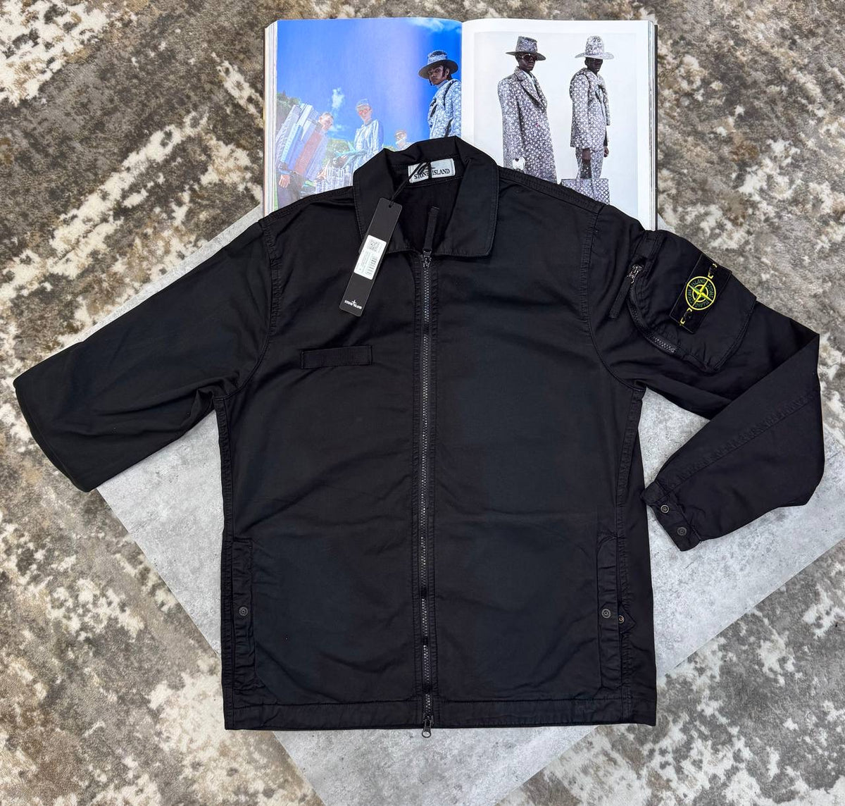 S.I FULL ZIP OVERSHIRT -BLACK