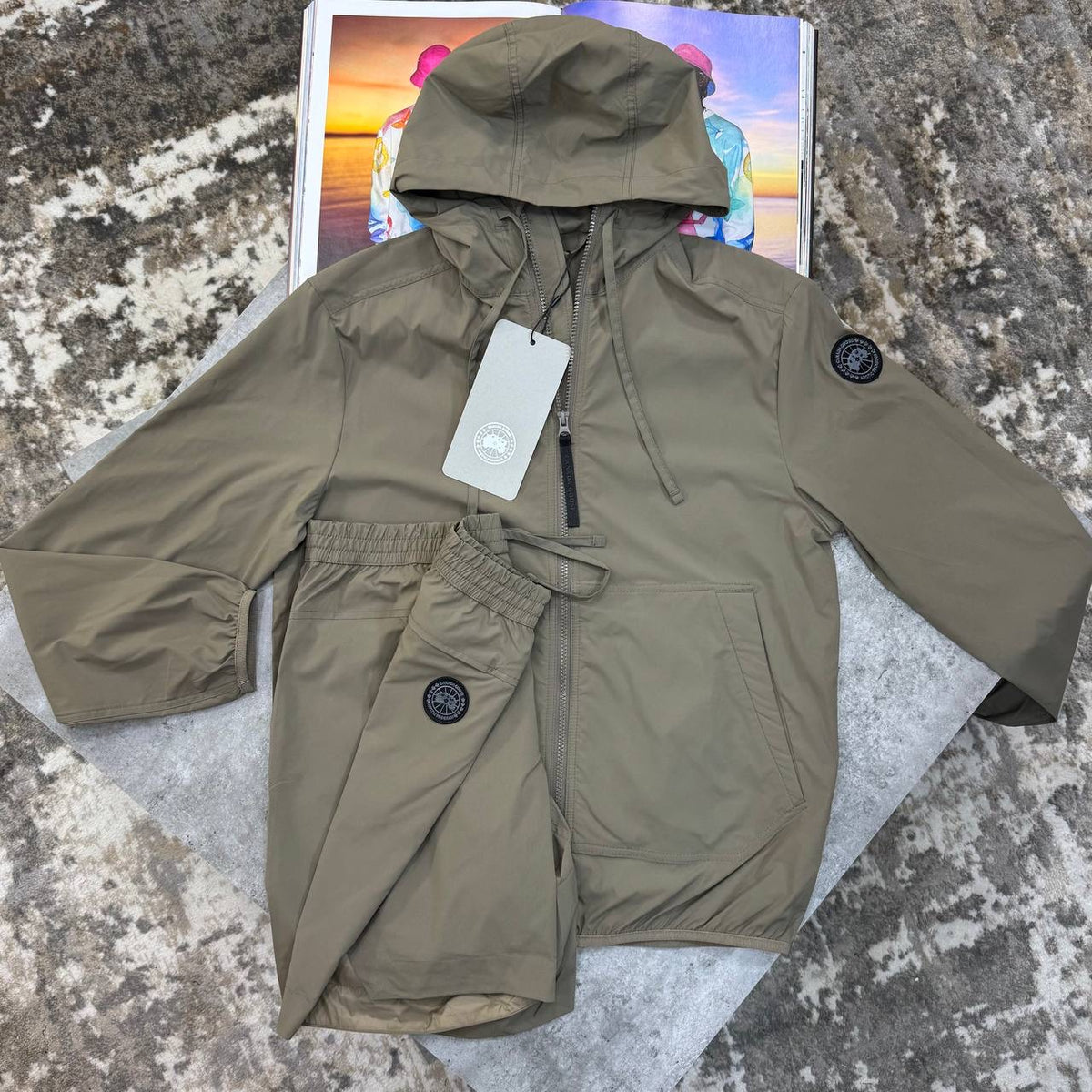 C.G LIGHT WEIGHT JACKET SHORT SET LIGHTBROWN