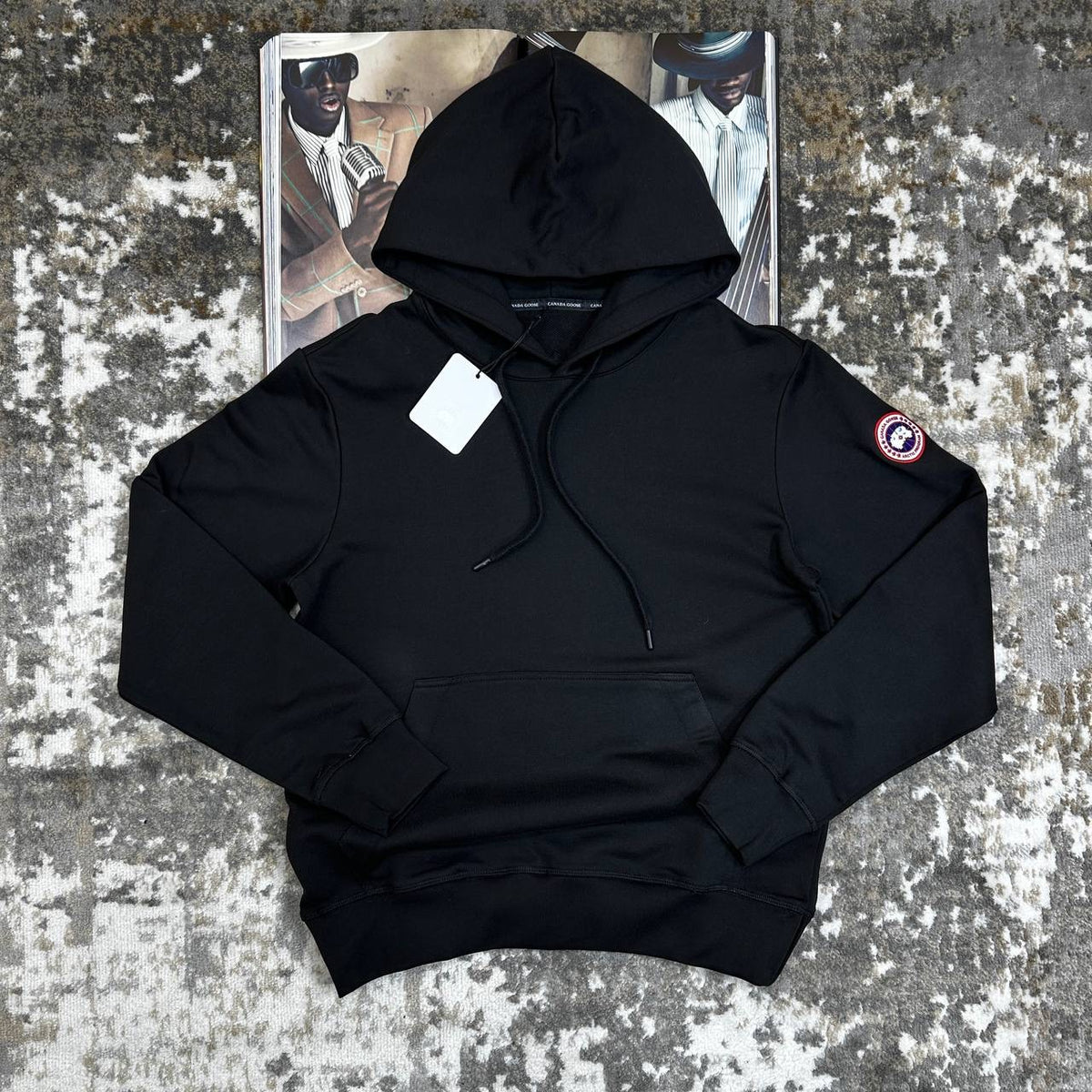 C.G HOODIE-GREY WITH RED BLACK