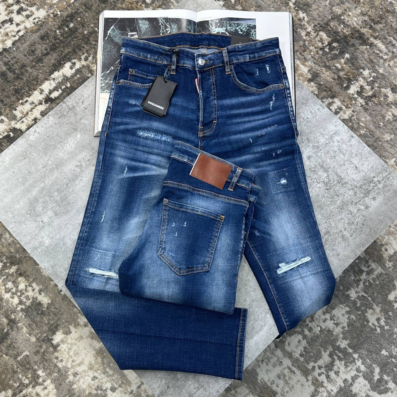DSQD SLIM FIT JEANS BLUE