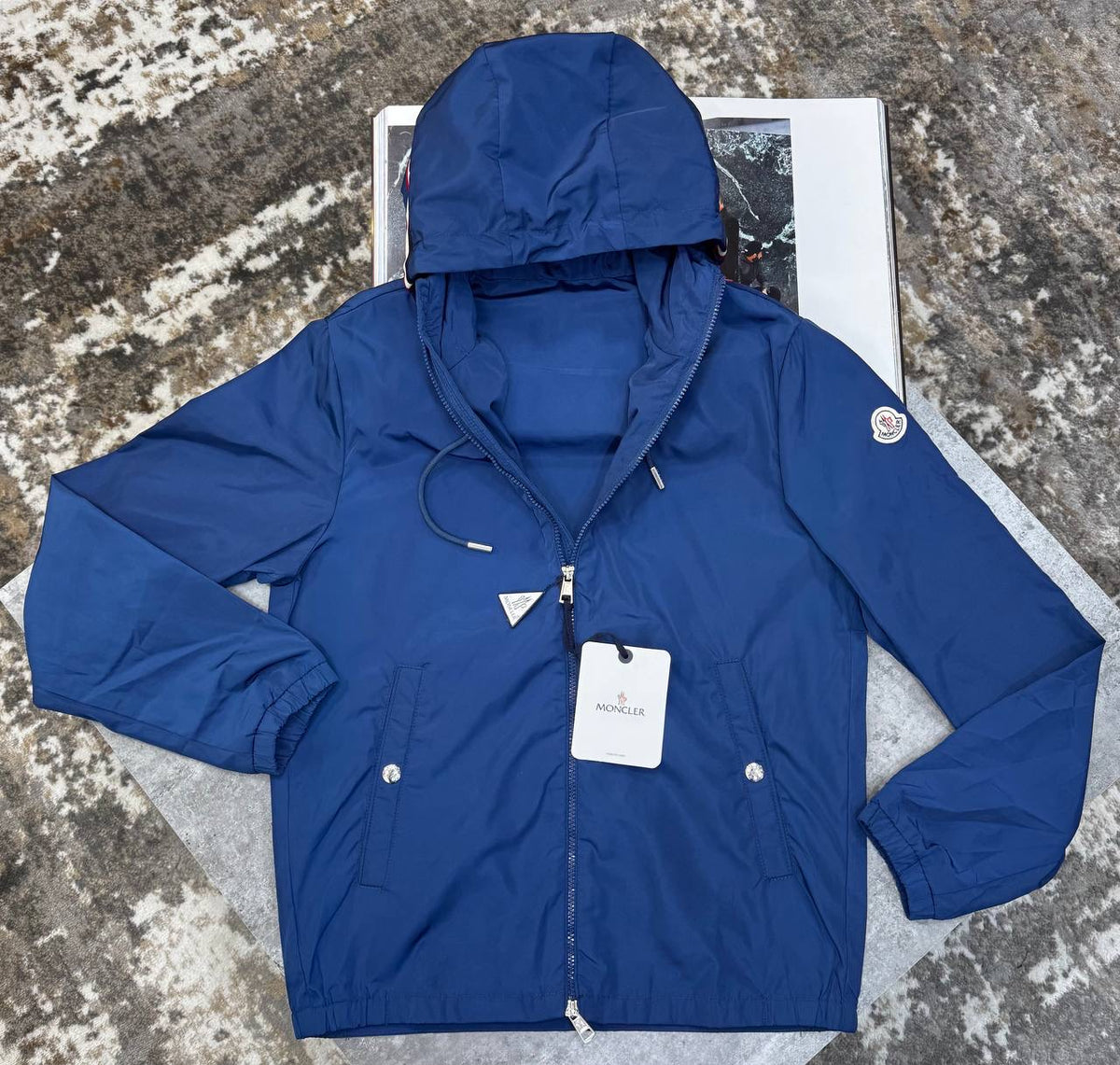 MNLR JACKET WITH  HOOD STRIPS ROYALBLUE
