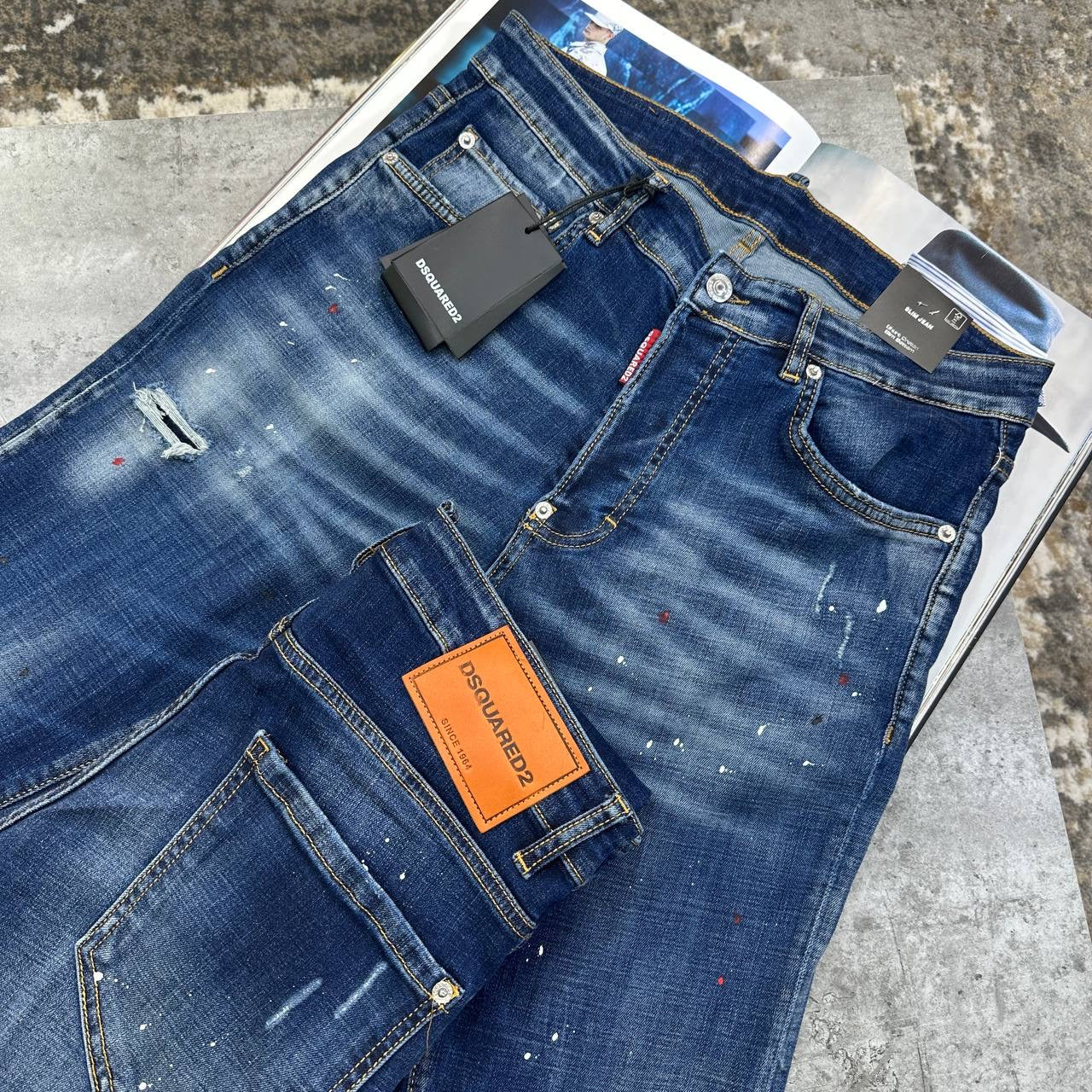 DSQD SLIM FIT JEANS BLUE