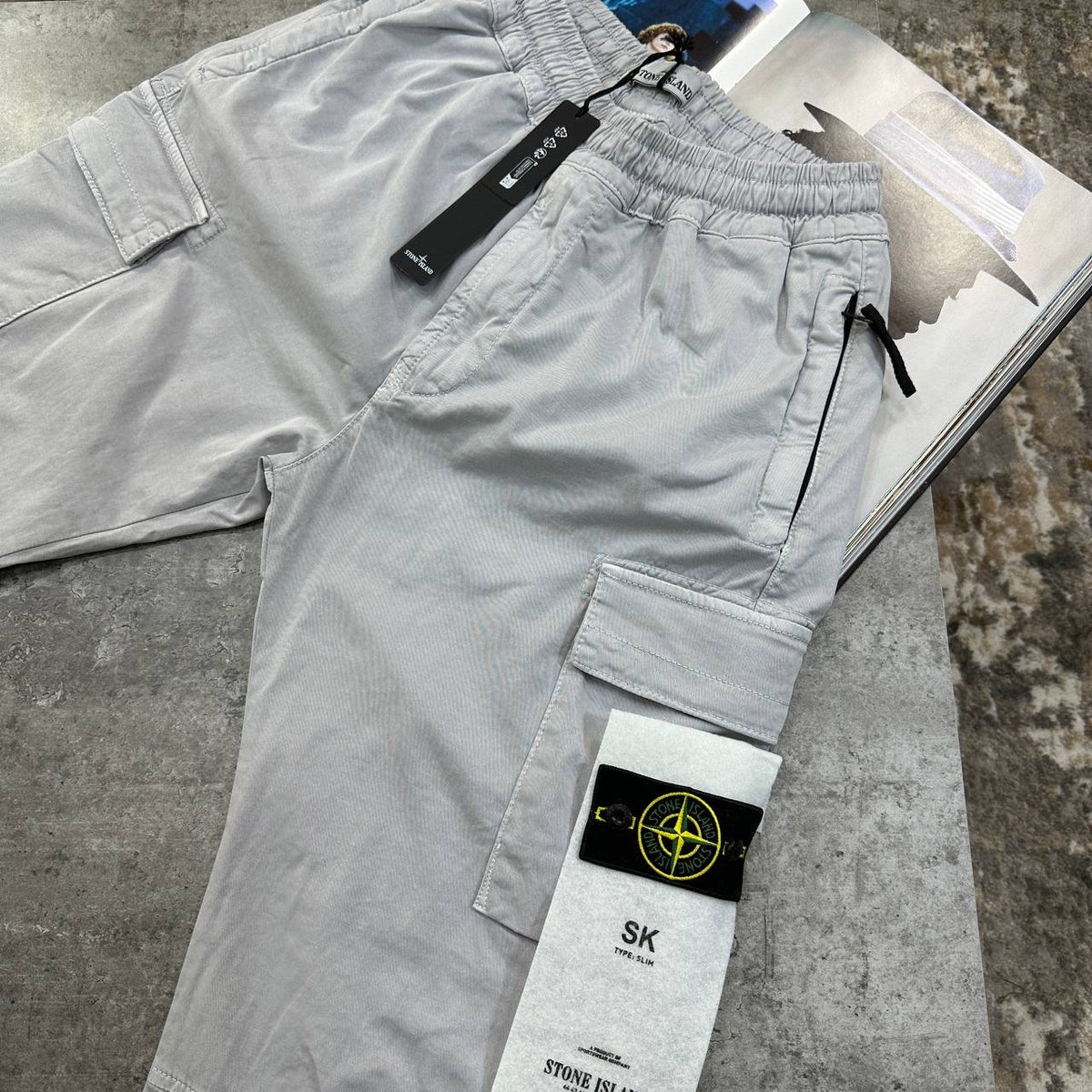 STNE CARGO PANTS-LIGHT GREY