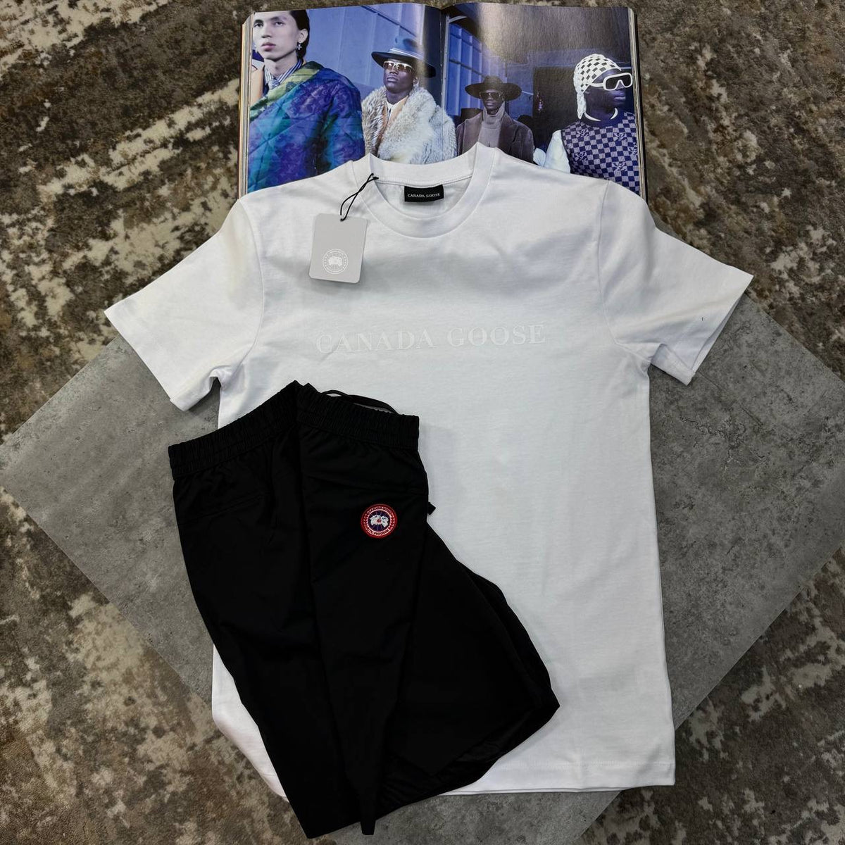 C.G SHORT SET WHITE/BLACK