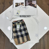 BRBRY SHORT SET WHITE/BEIGE