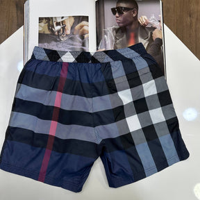 BRBRY CHECK SHORTS BLUE