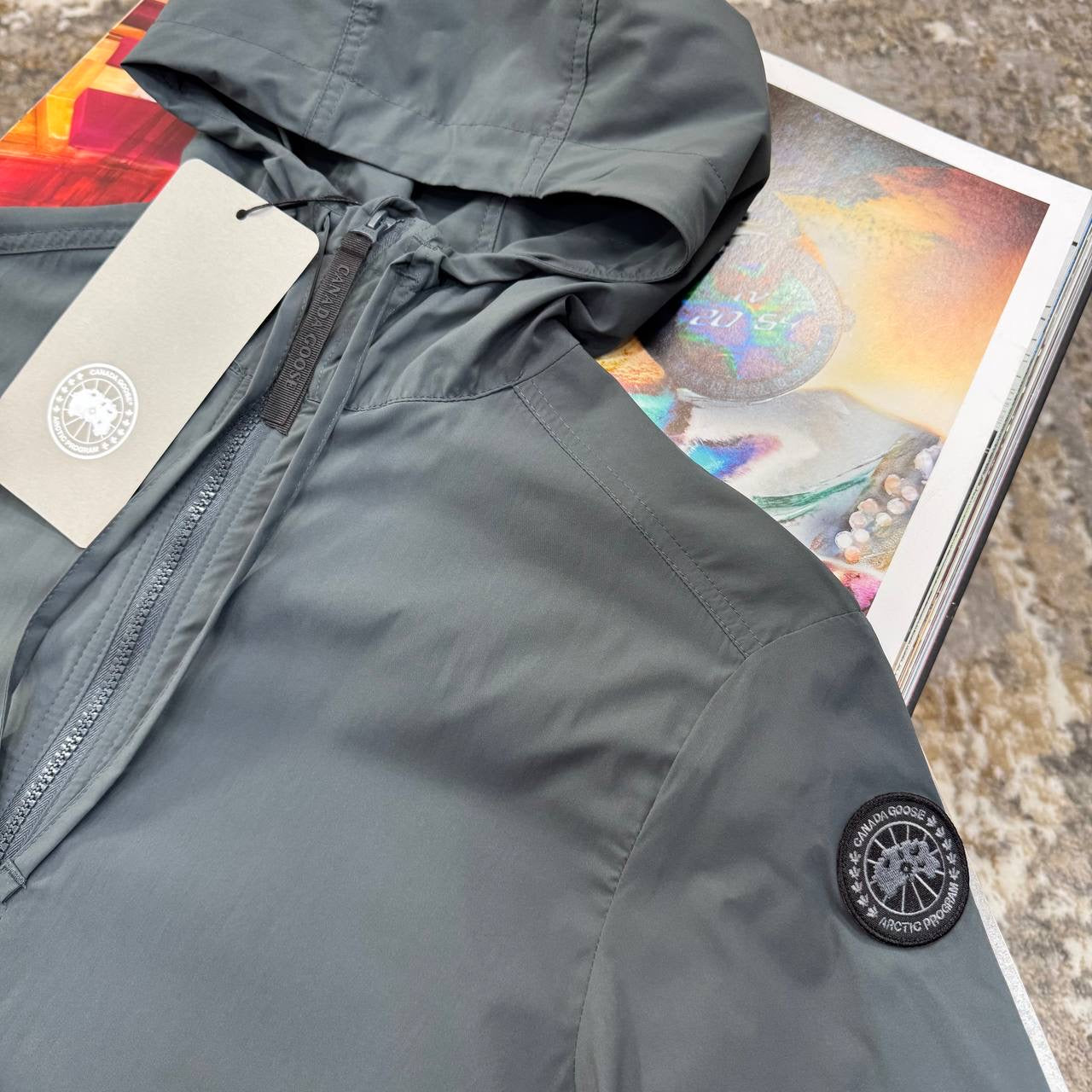 C.G LIGHT WEIGHT JACKET SIDE BLACK BADGE GREY