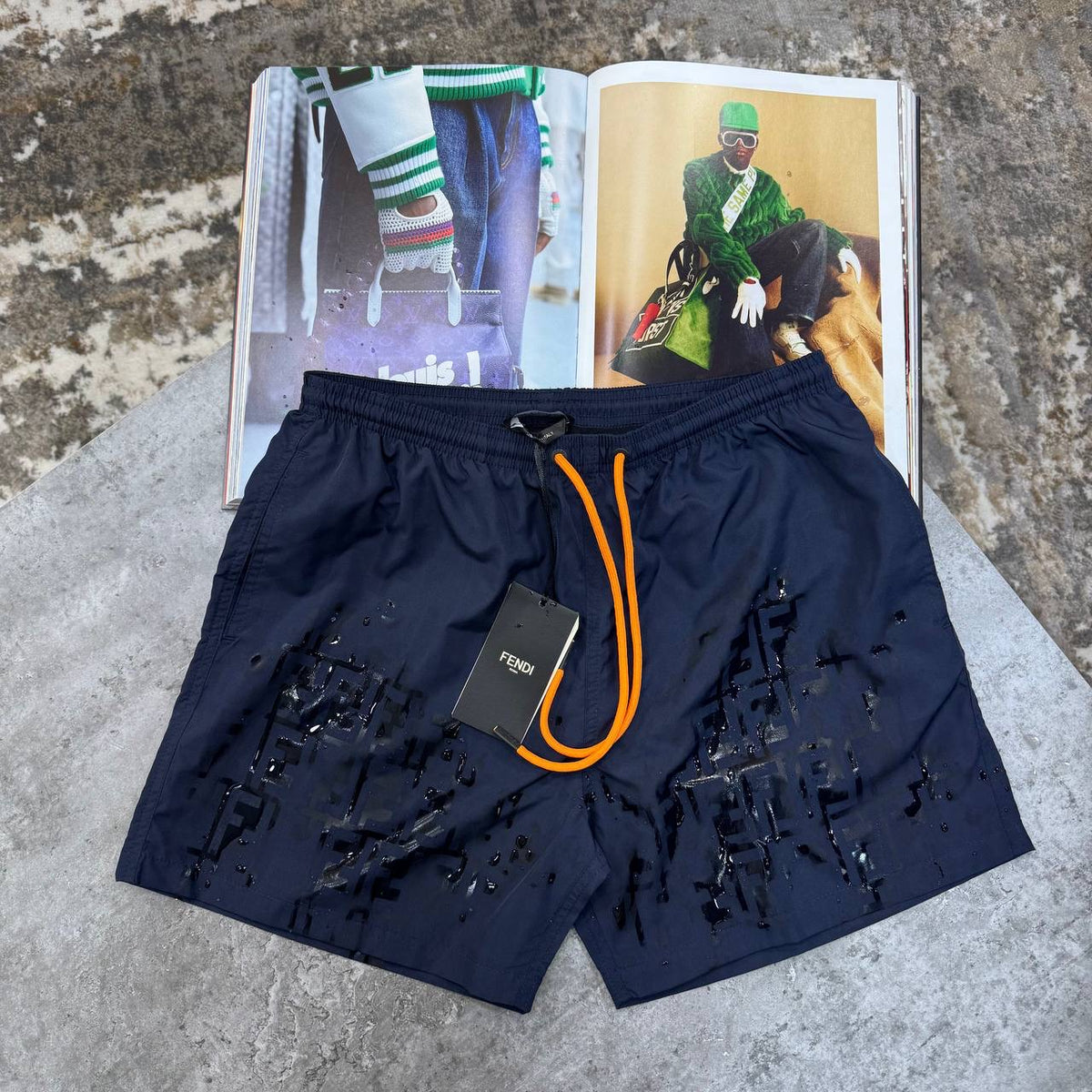 FNDI WATER REACTIVE SWIM SHORT NAVY