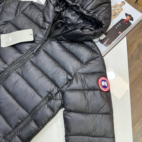 CNADA-GOOSE ZIP CROFTON JACKET-BLACK WITH RED BADGE