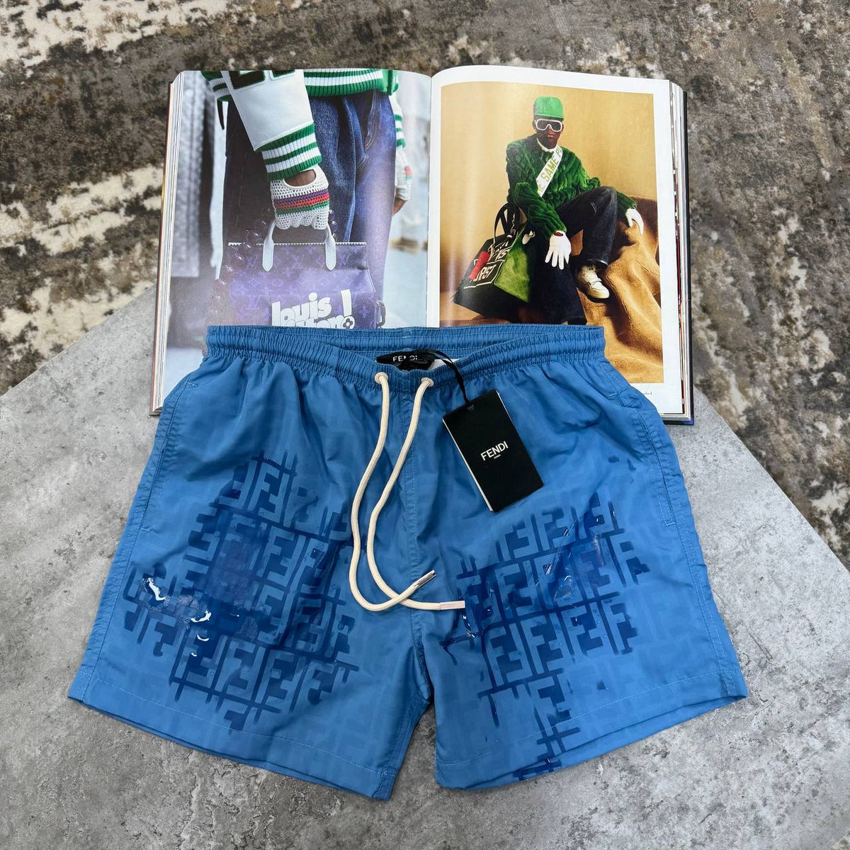 FNDI WATER REACTIVE SWIM SHORT BLUE