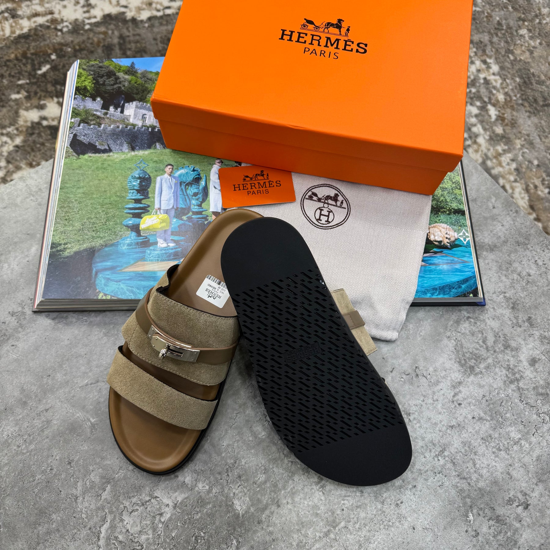 HRMS SLIPPERS MENS BROWN