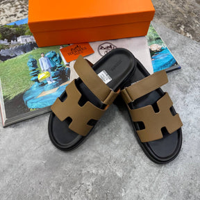 HRMS SLIPPERS MENS BLACK/BROWN
