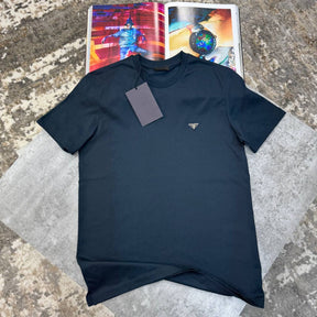 PRDA FRONT METAL BADGE TSHIRT- NAVY
