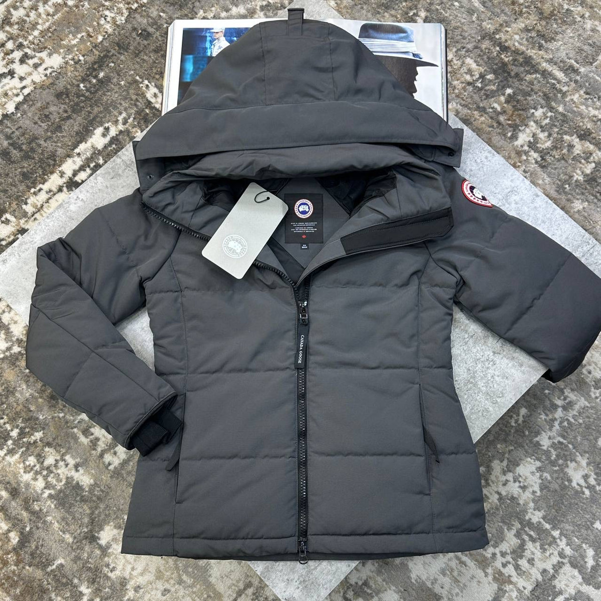 C.G LADIES RED BADGE CHELSEA PARKA JACKET-GREY