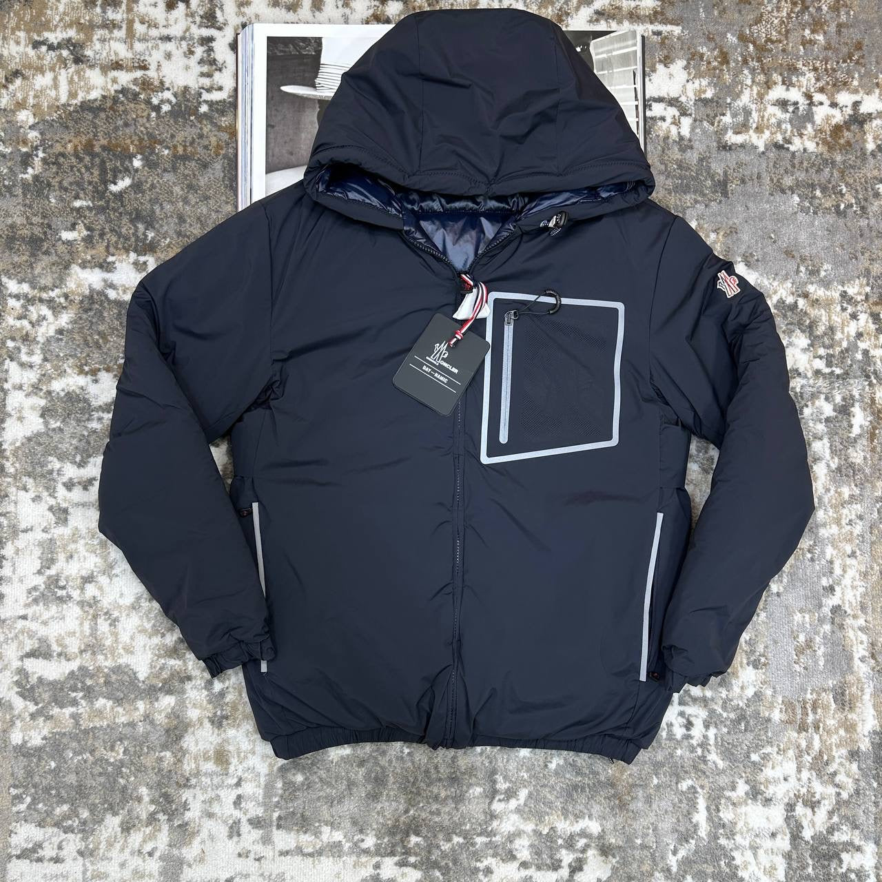 MNCLR FULL PUFFER REVERSE ABLE JACKET-NAVY