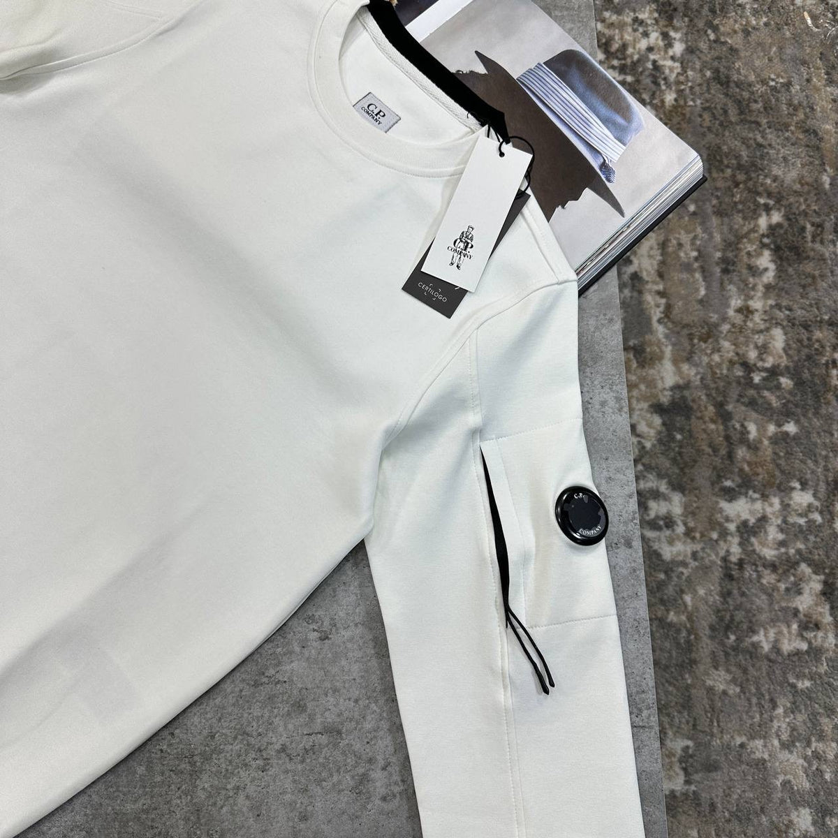 C.P SIDE POCKET JUMPER WHITE
