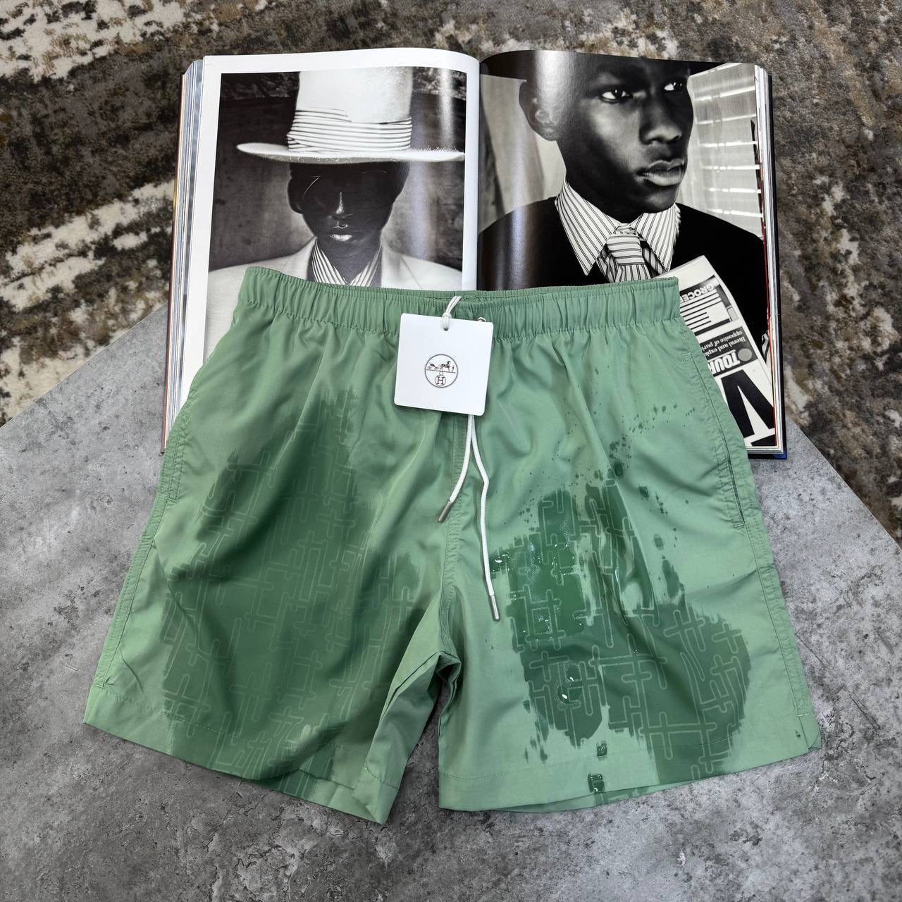 HRMS SHORT SET WHITE/GREEN
