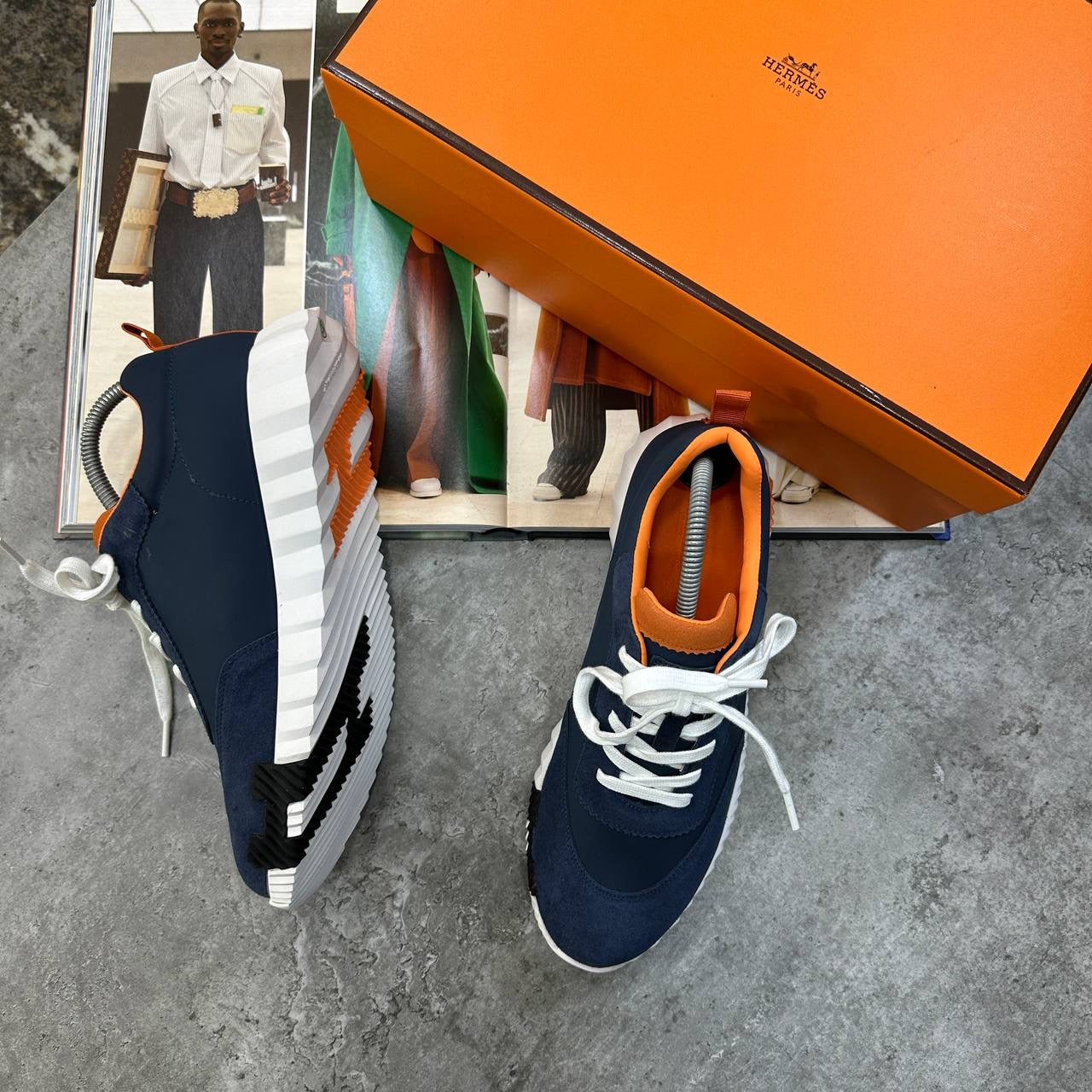 HRMS BOUNCING TRAINERS NAVY|ORANGE