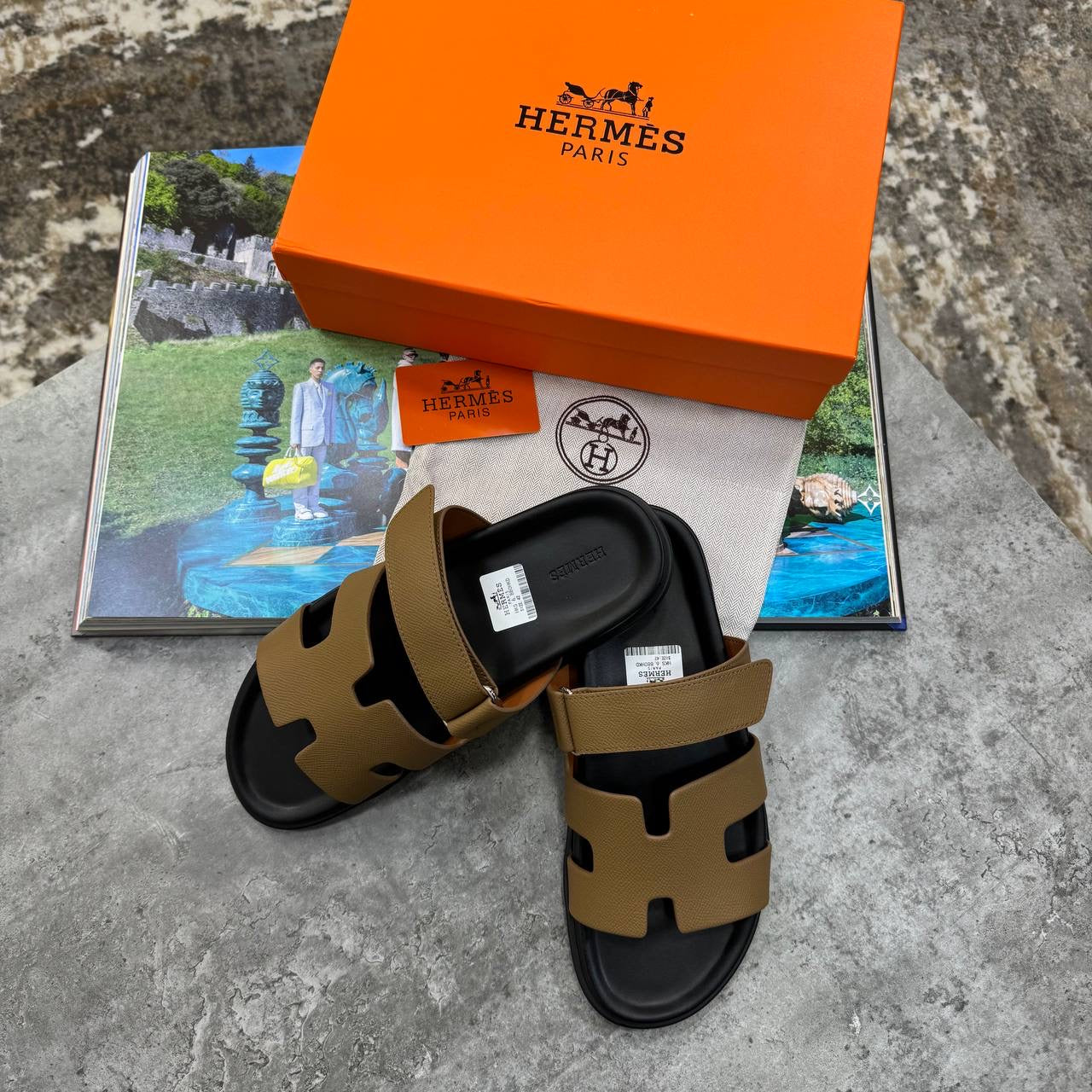 HRMS SLIPPERS MENS BLACK/BROWN