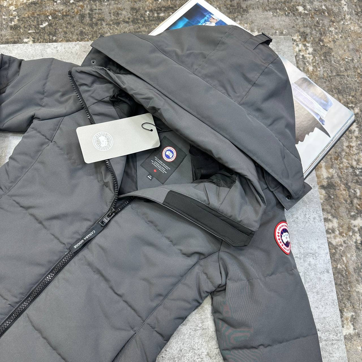C.G LADIES RED BADGE CHELSEA PARKA JACKET-GREY