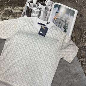 L.V FULL PRINT T SHIRT-WHITE