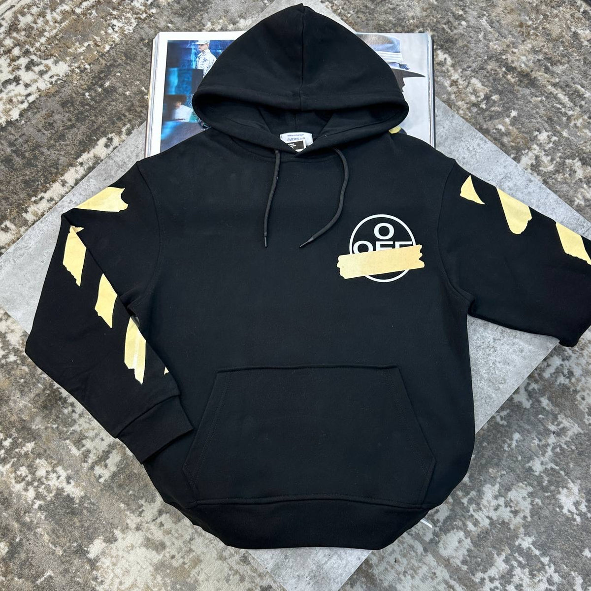 OFF-W BACK BIG PRINT HOODIE BLACK