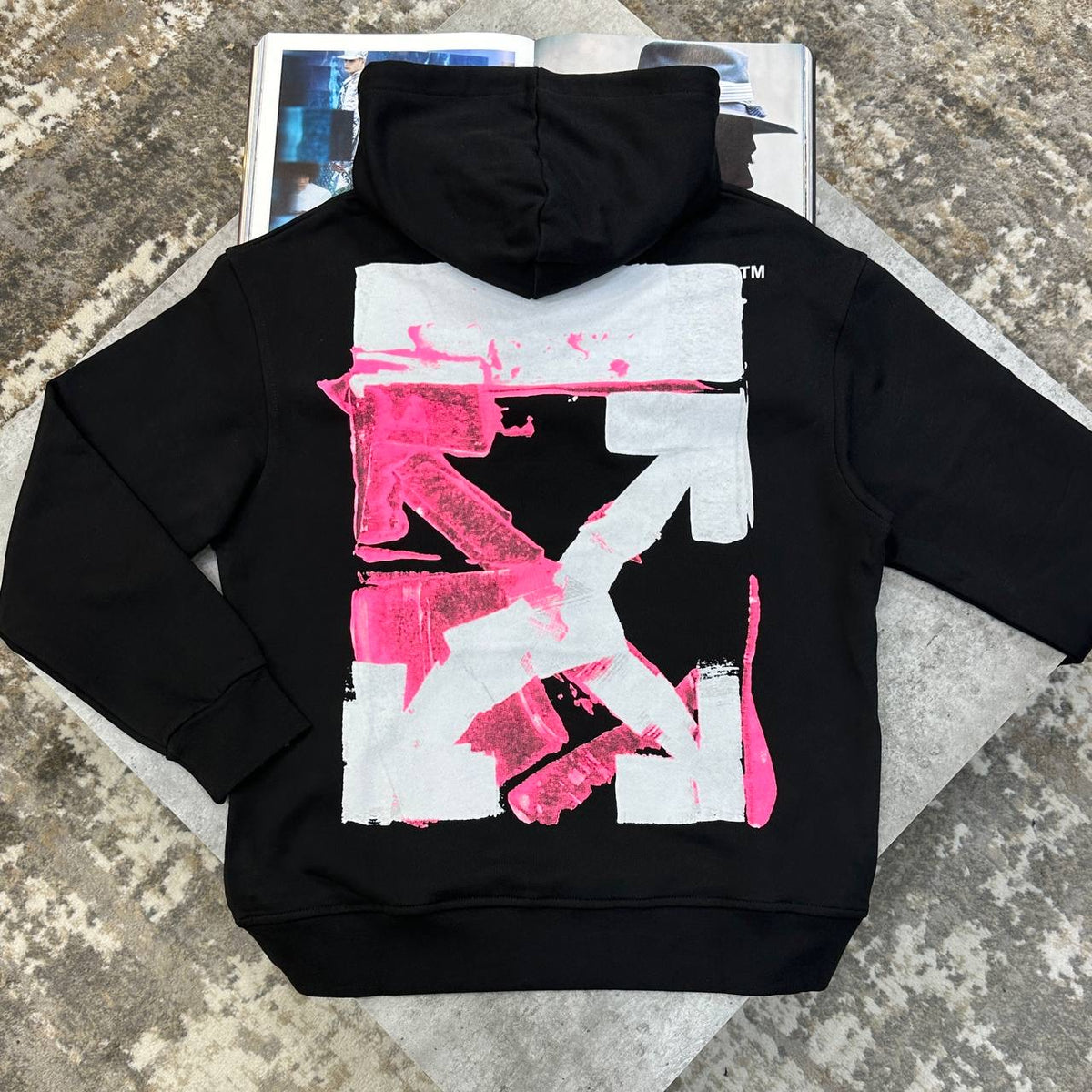 OFF-W BACK BIG PRINT HOODIE BLACK