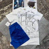 HRMS SHORT SET WHITE/BLUE