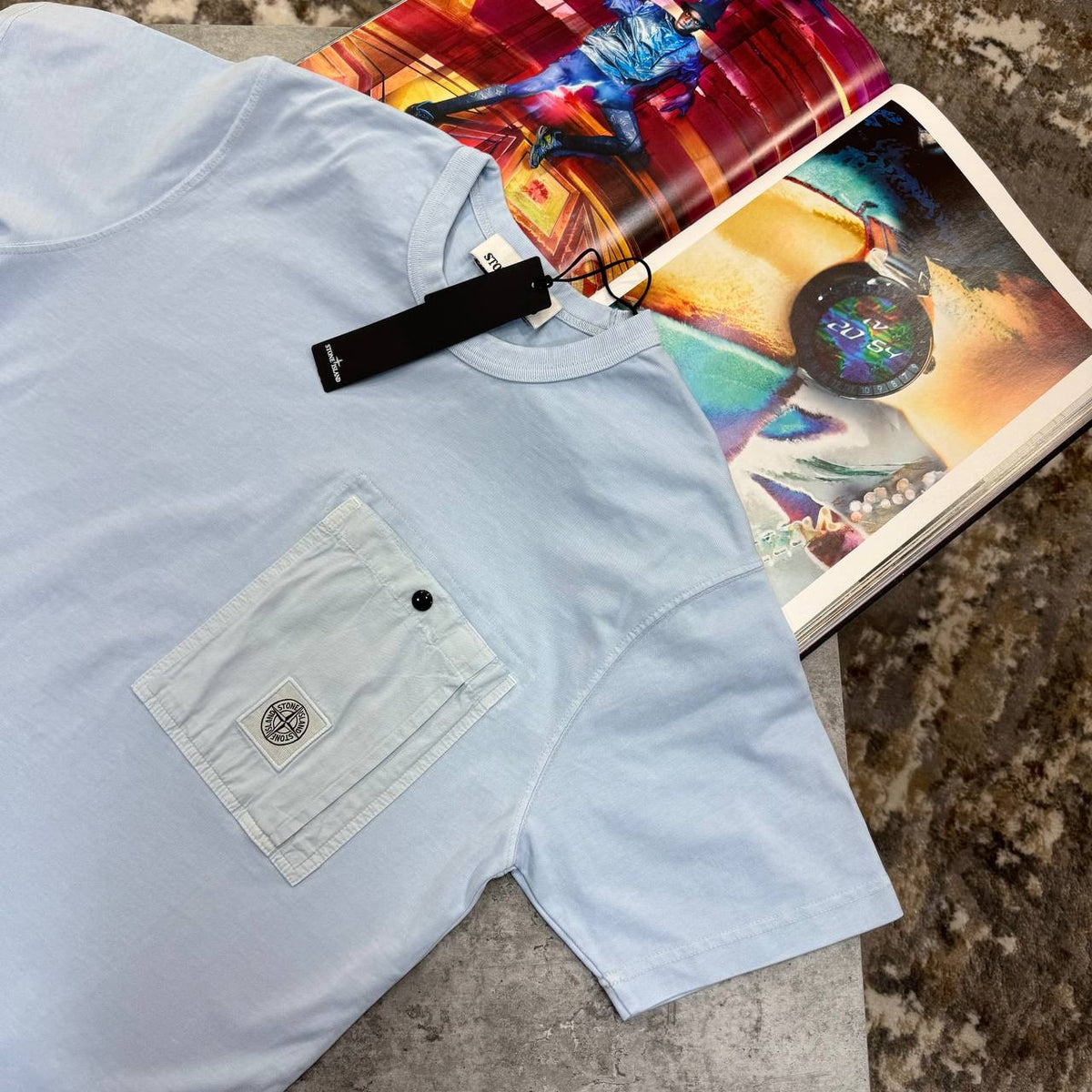 S.I FRONT POCKET TSHIRT- BLUE