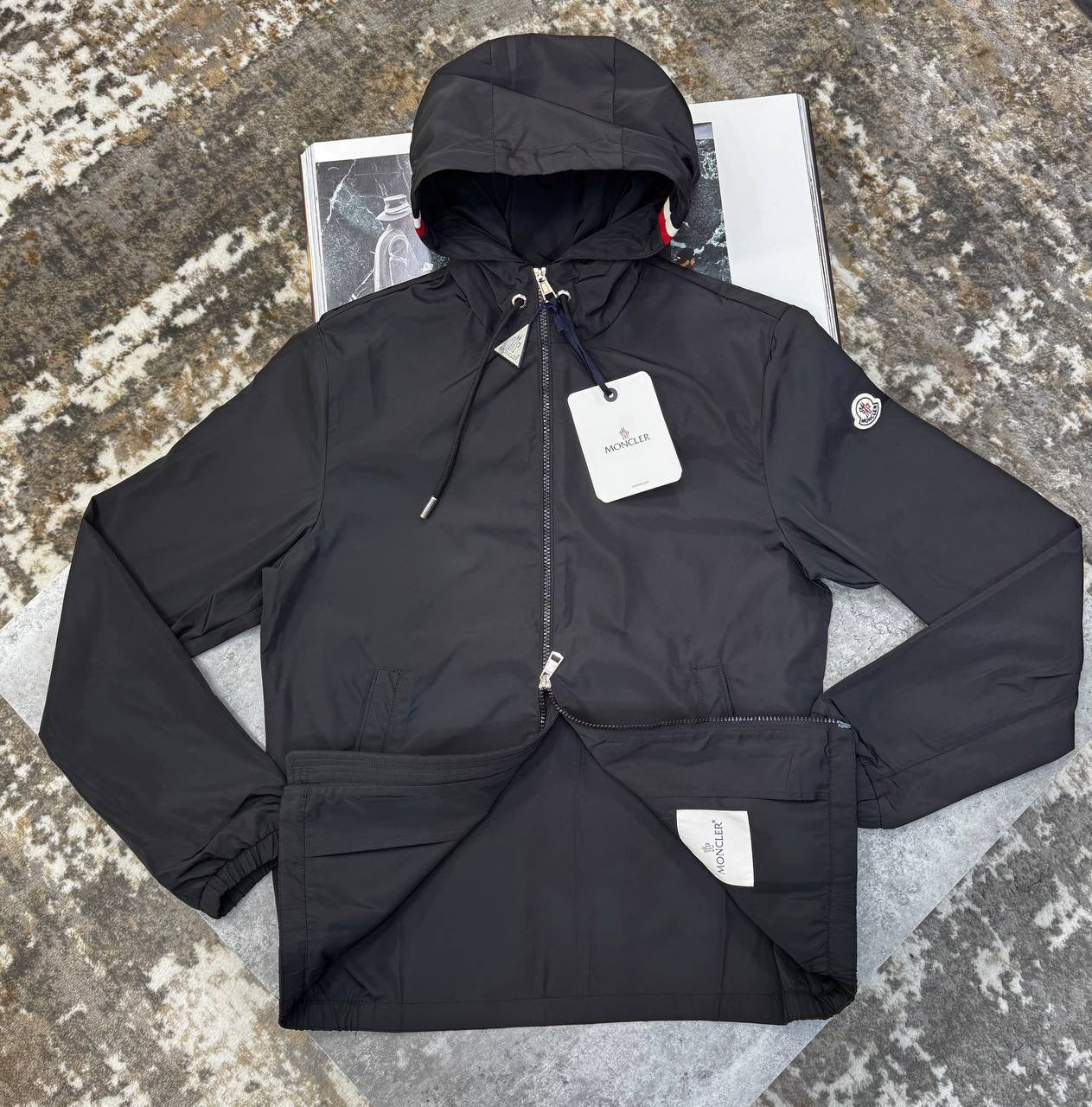 MNLR JACKET WITH  HOOD STRIPS BLACK