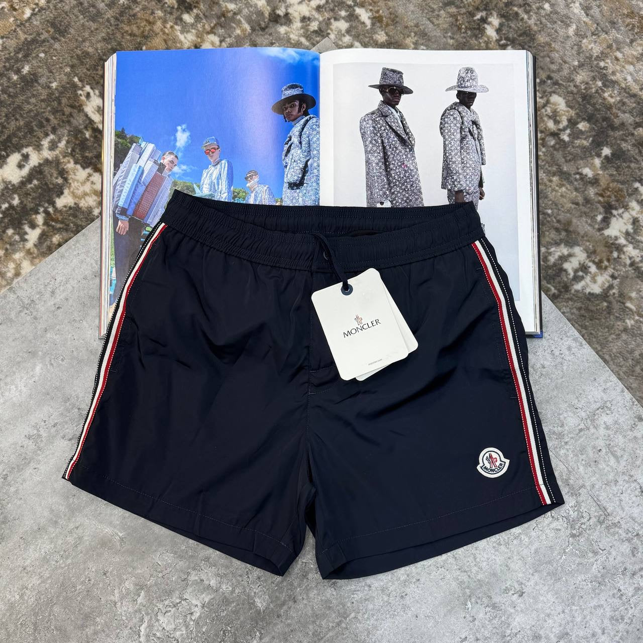 NCLR SIDE STRIPS SWIM SHORT NAVY