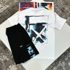 OFF-W SHORT SET BLACK/WHITE