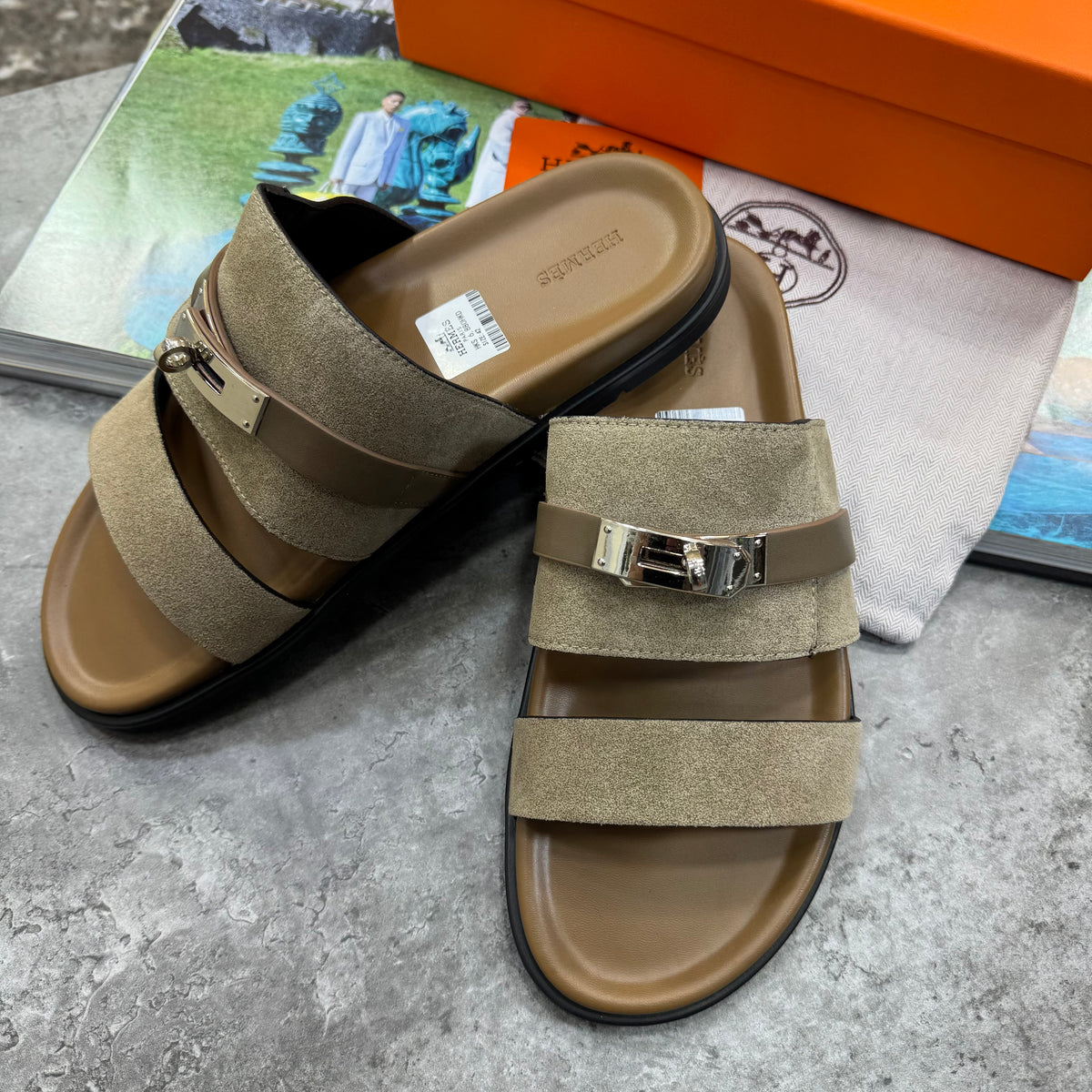 HRMS SLIPPERS MENS BROWN