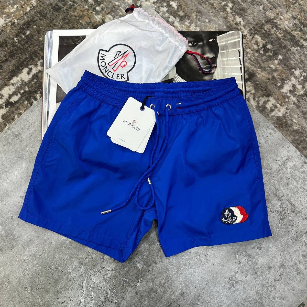 NCLR TRIPLE BADGE SWIM SHORTS ROYAL BLUE