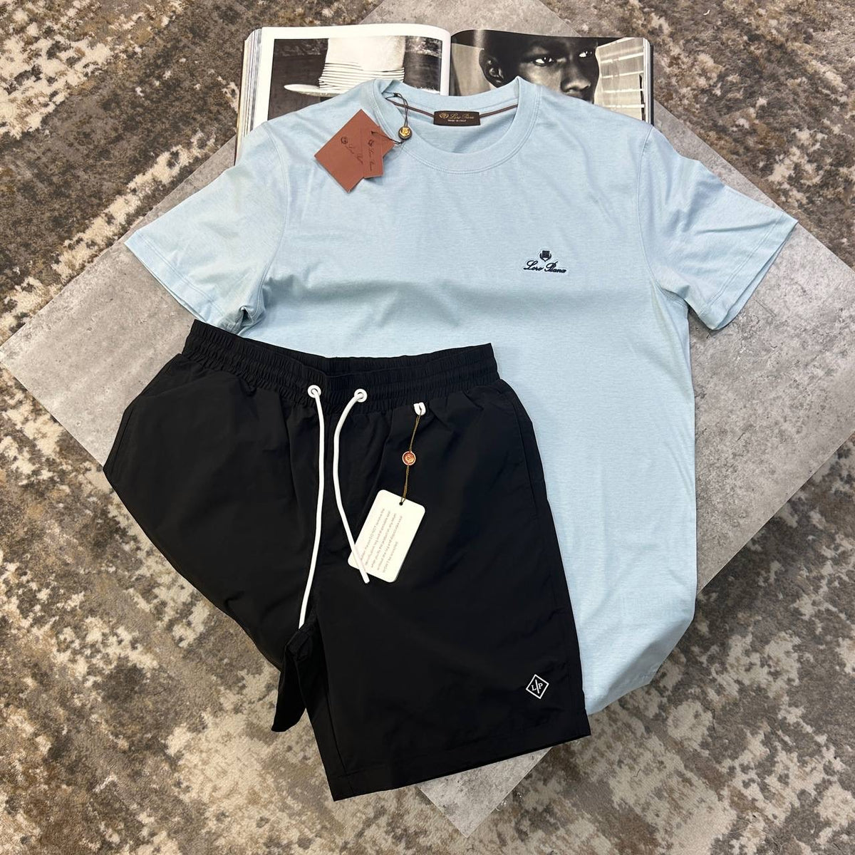 L|P SHORT SET BLUE/BLACK