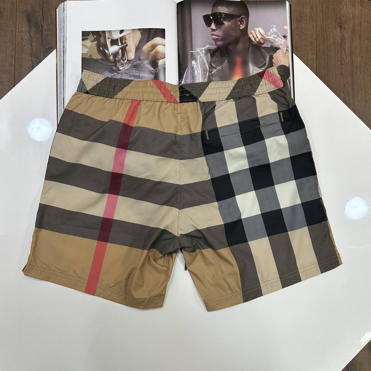 BRBRY CHECK SHORTS BEIGE