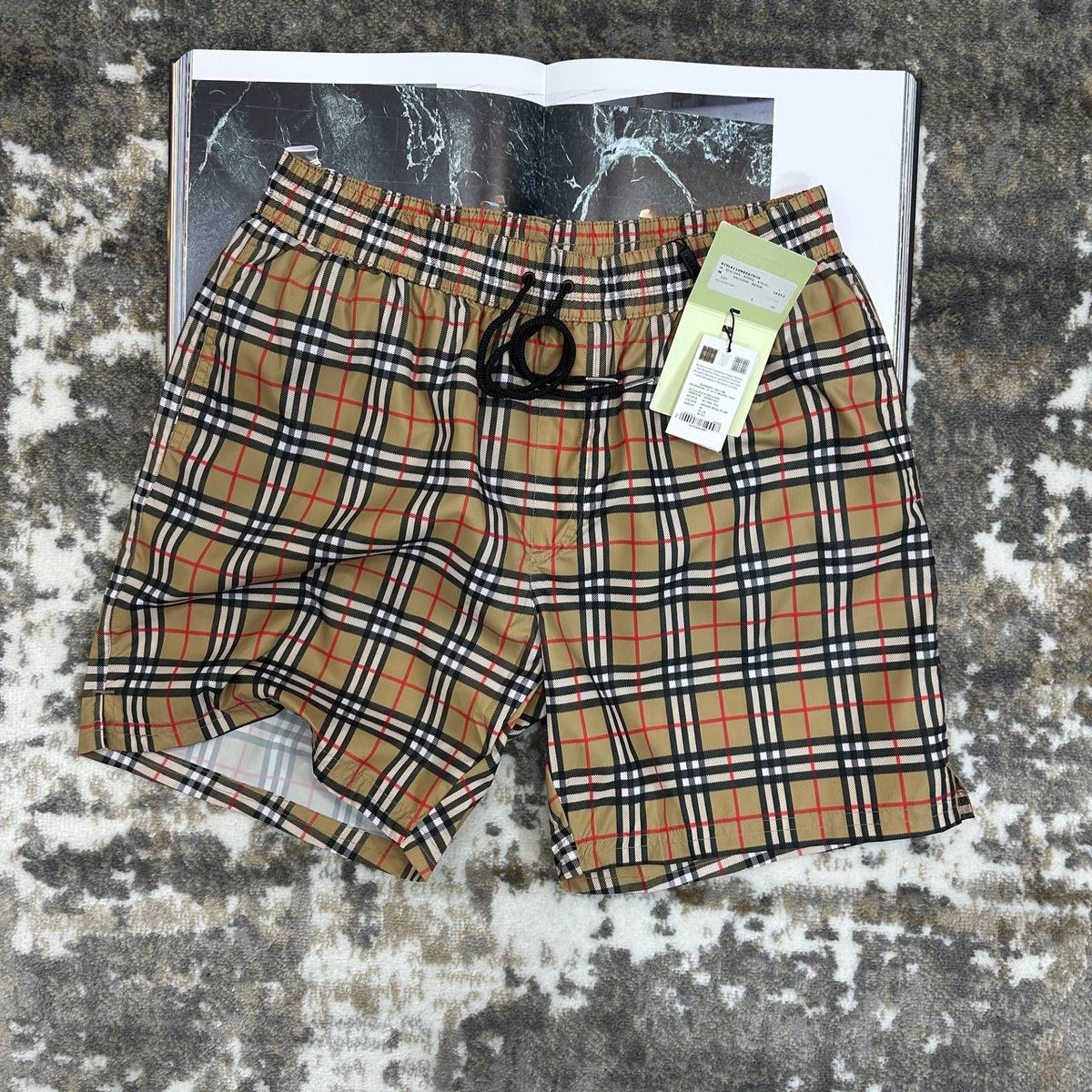 BURBERY SWIM SHORTS BROWN
