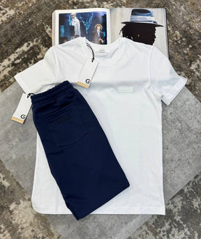 GVNCHY SHORT SET WHITE/DARKBLUE
