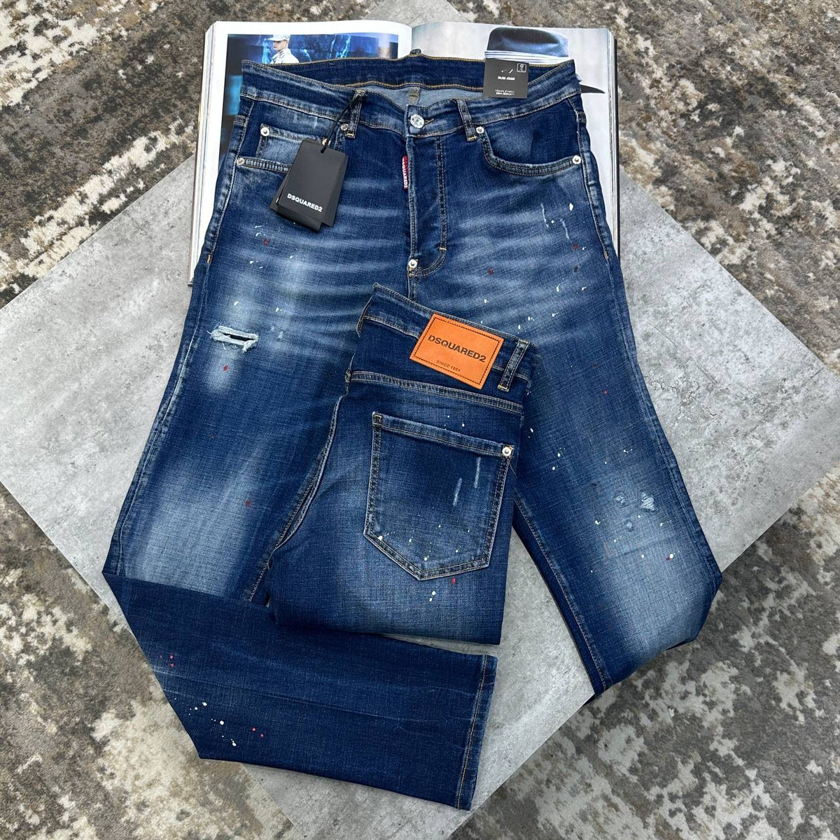 DSQD SLIM FIT JEANS BLUE