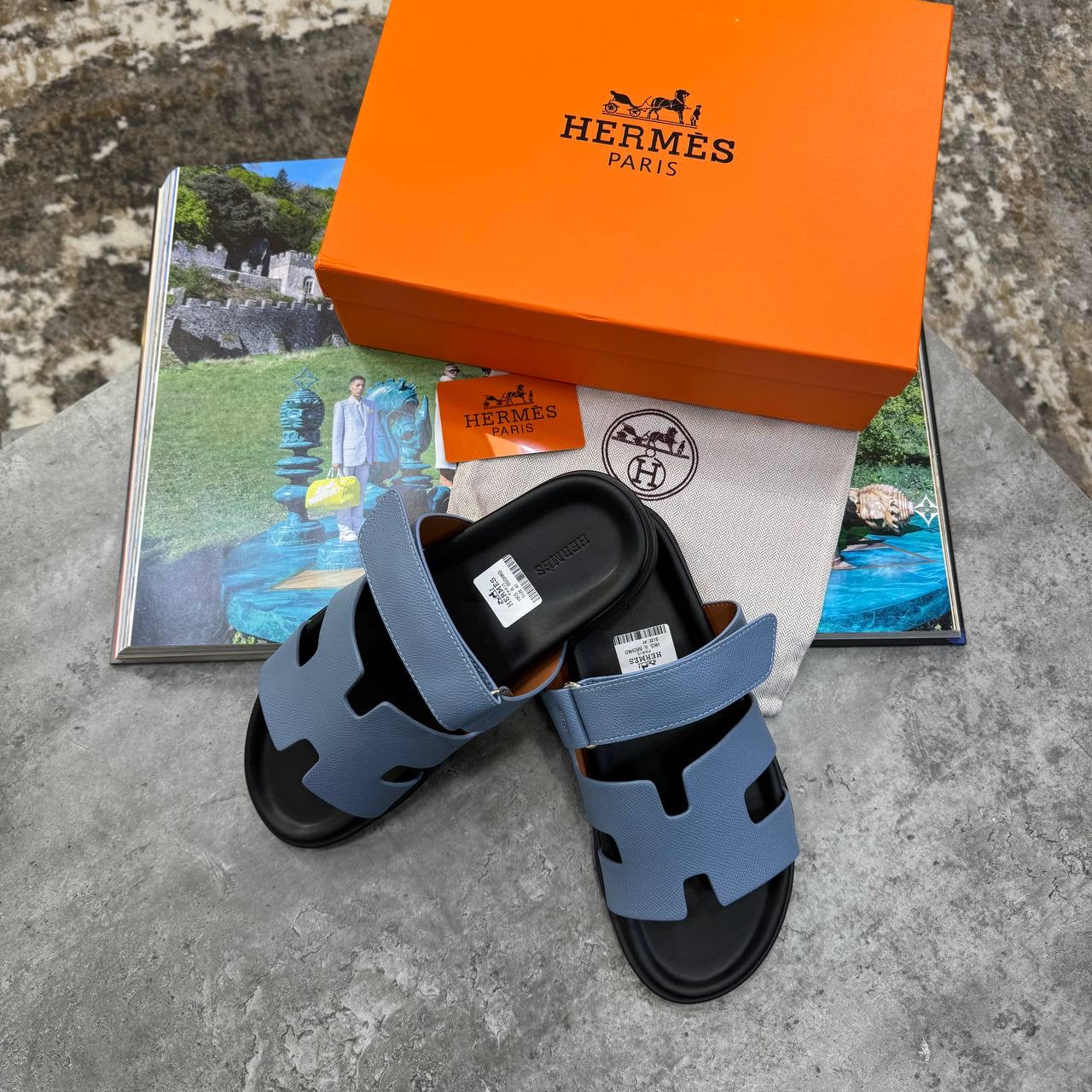 HRMS SLIPPERS MENS BLACK/BLUE