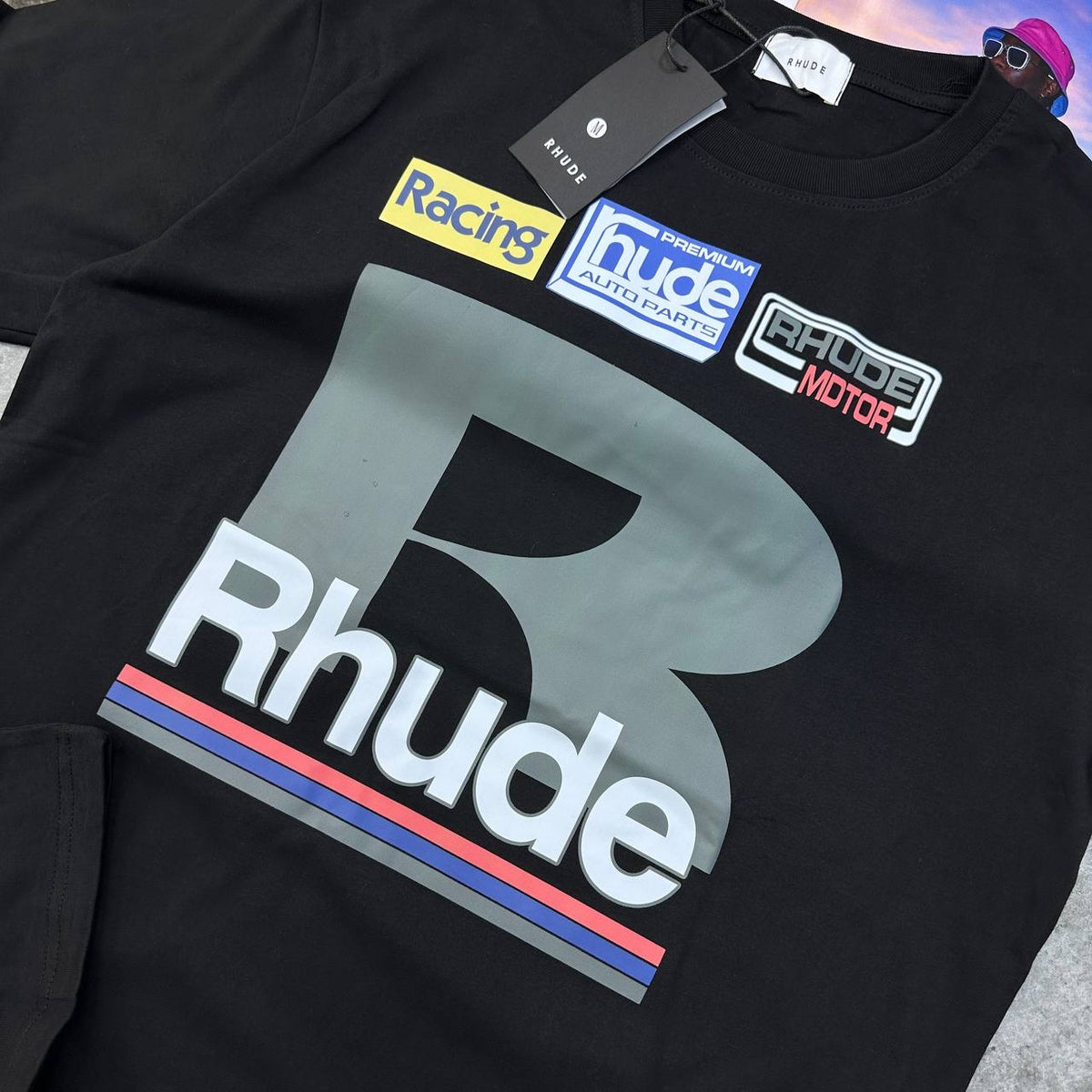 RUDE FRONT BIG PRINT TSHIRT-BLACK