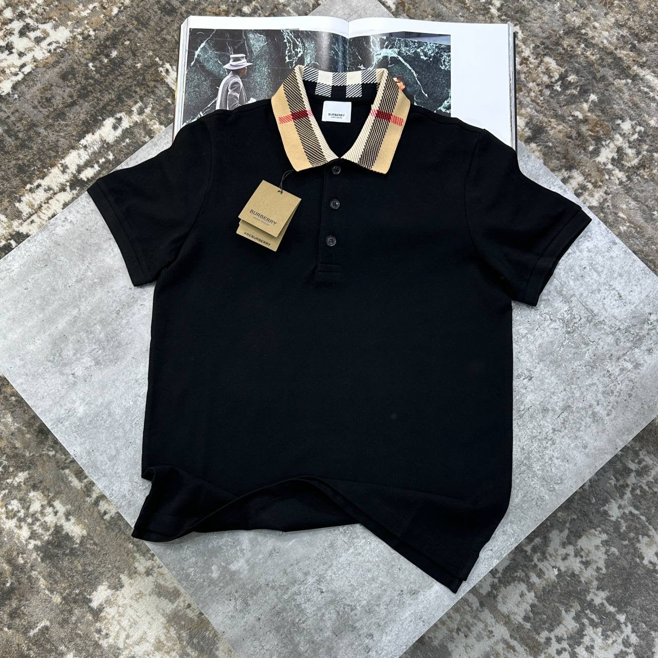 BRBERY SHORT SET BLACK/BEIGE