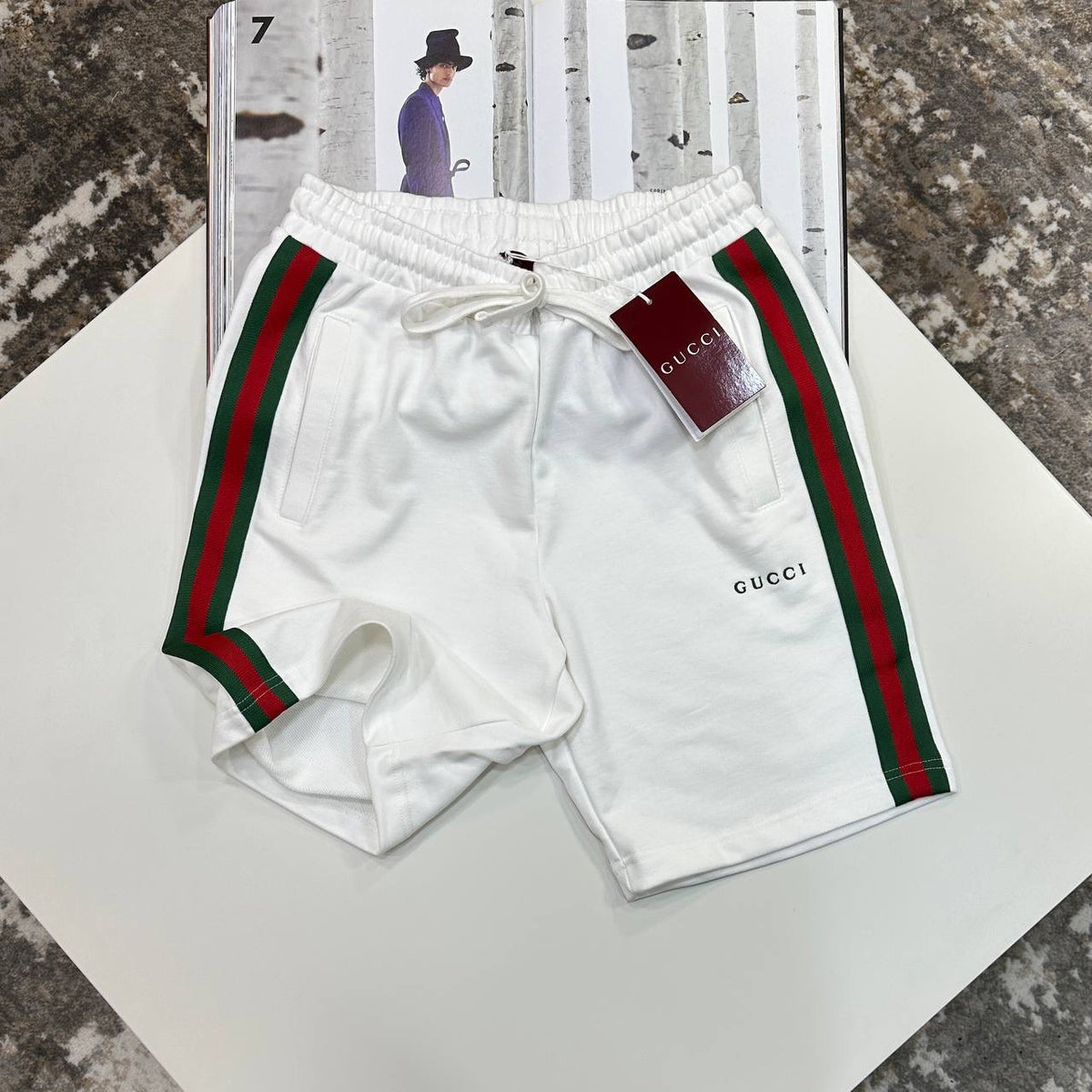 UCI SIDE STRIPE SHORTS WHITE