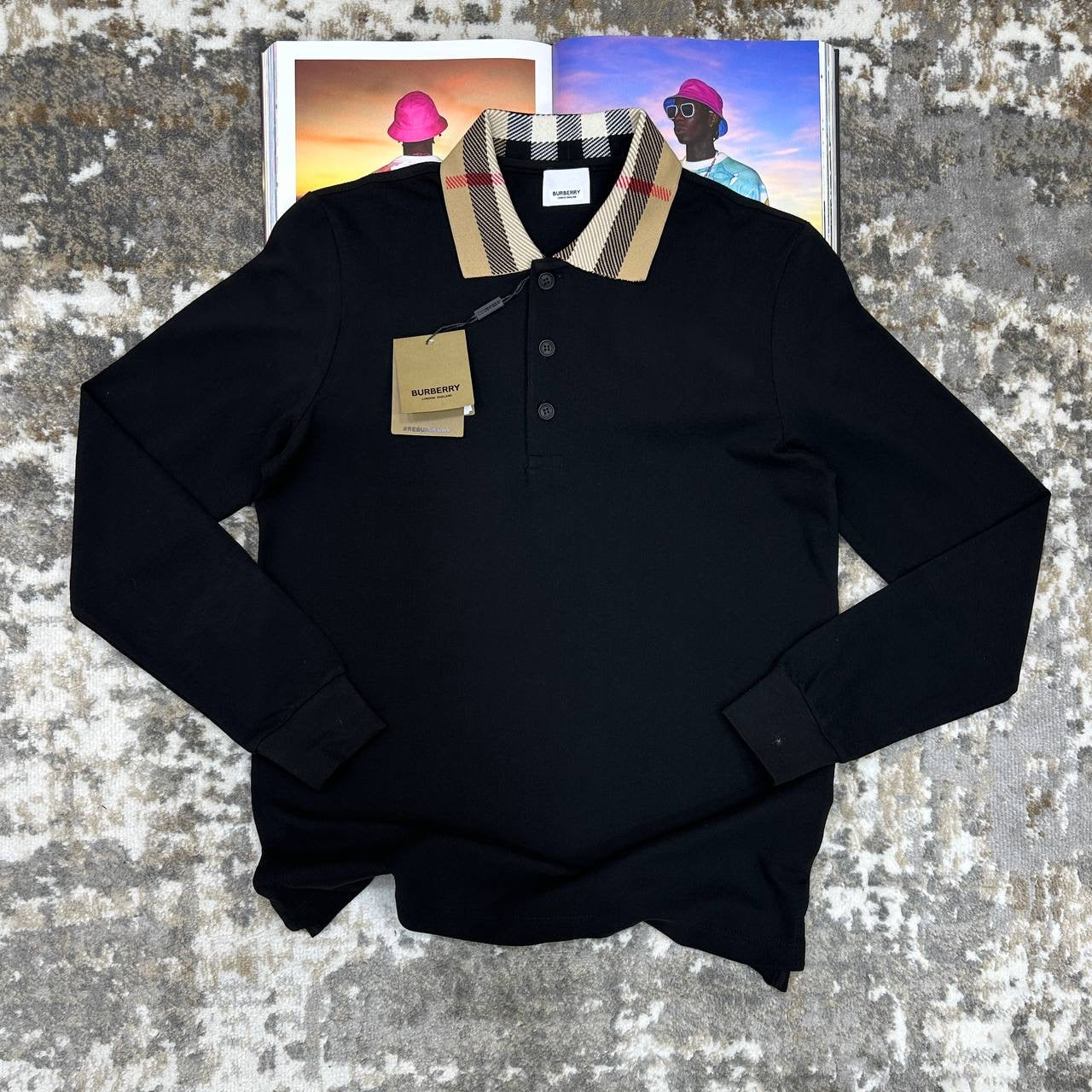 BURBERY FULL SLEEVES SHIRT-BLACK|BROWN