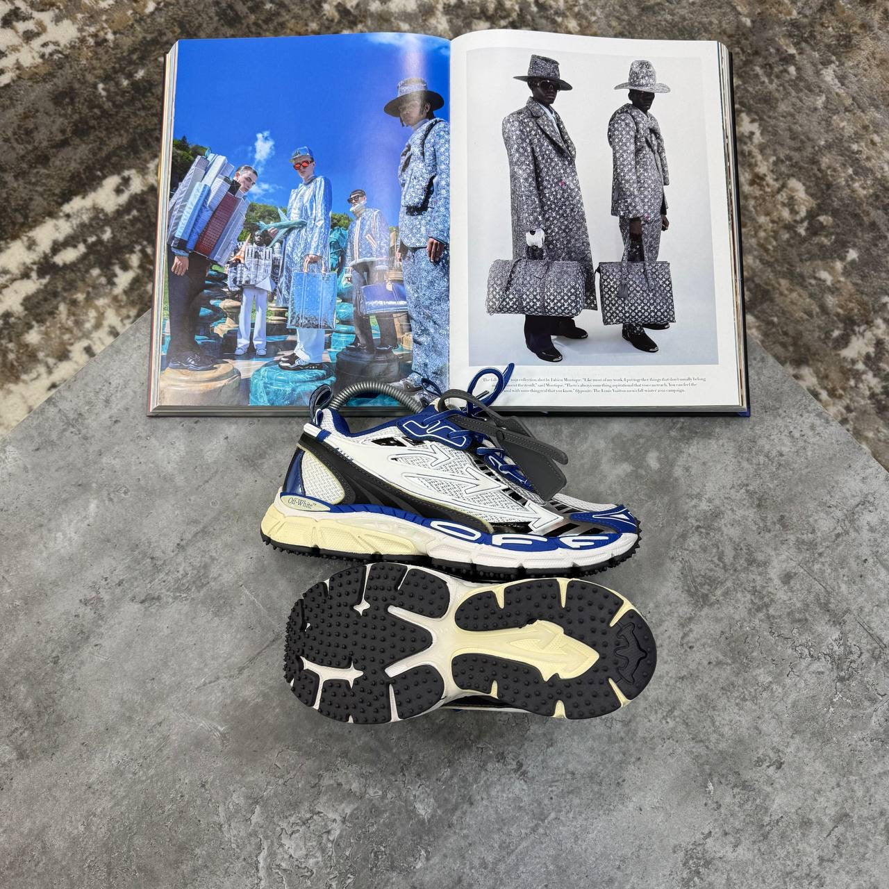 OF-WHITE TRAINER-BLUE\WHITE
