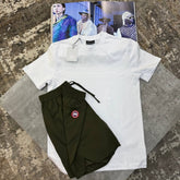 C.G SHORT SET WHITE/KHAKHI